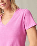 Women's Premium Slub V-Neck Tee - Fiji Flower